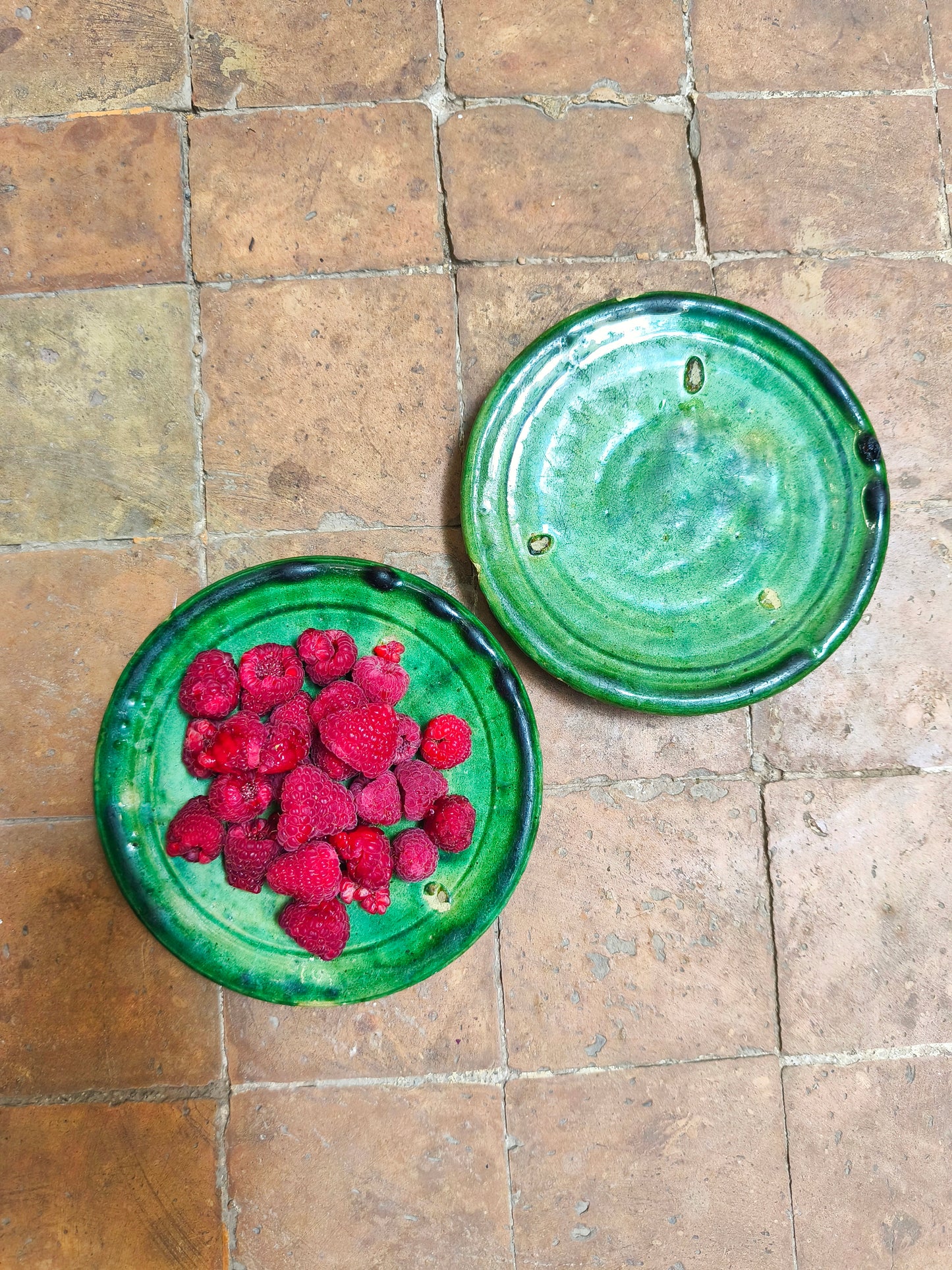 Tamegroute Pottery Green Plate 12 cm – Handmade Moroccan Ceramic Dish