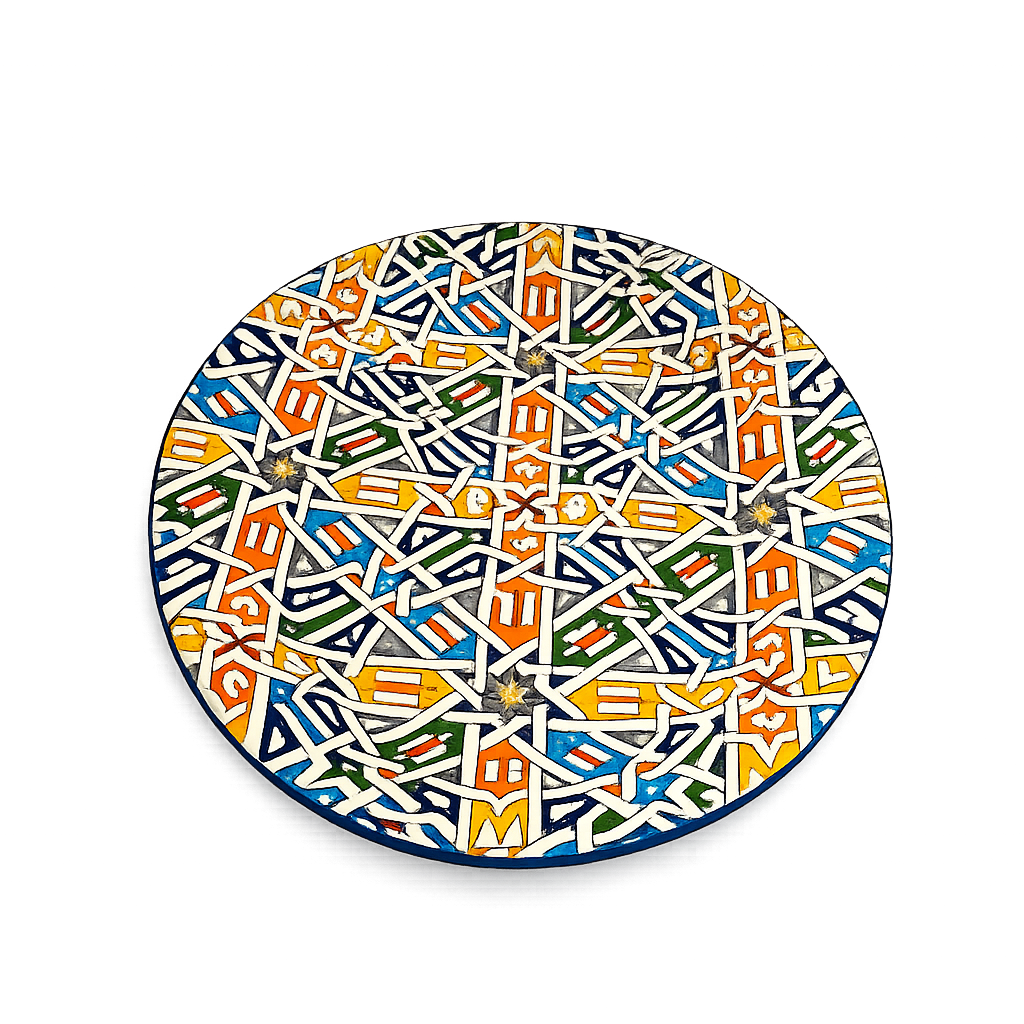 Large Moroccan Fez Ceramic Plate – 42 × 30 cm Handmade Decorative Platter