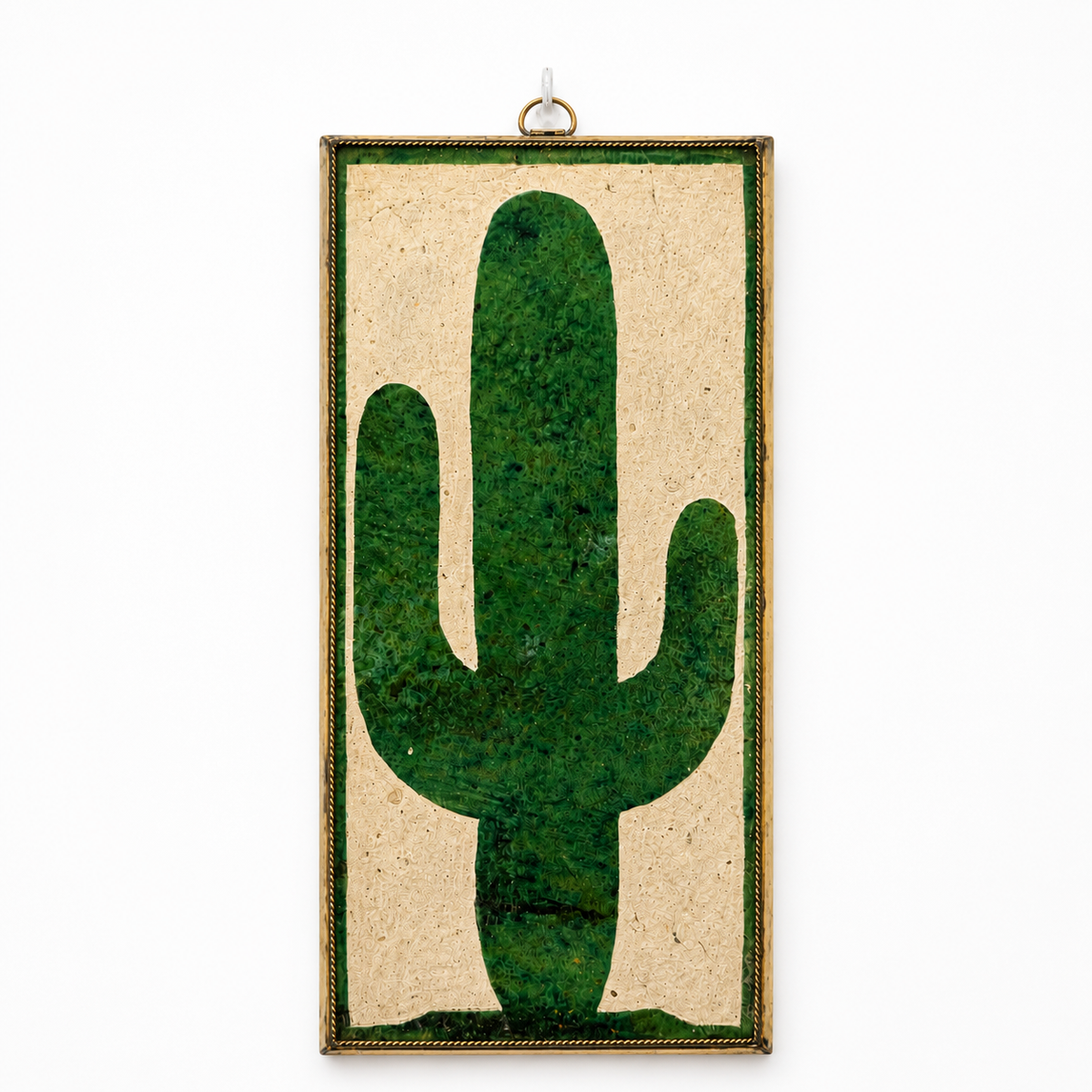 Handmade Tamegroute Ceramic Cactus Wall Decor – Authentic Moroccan Pottery Art