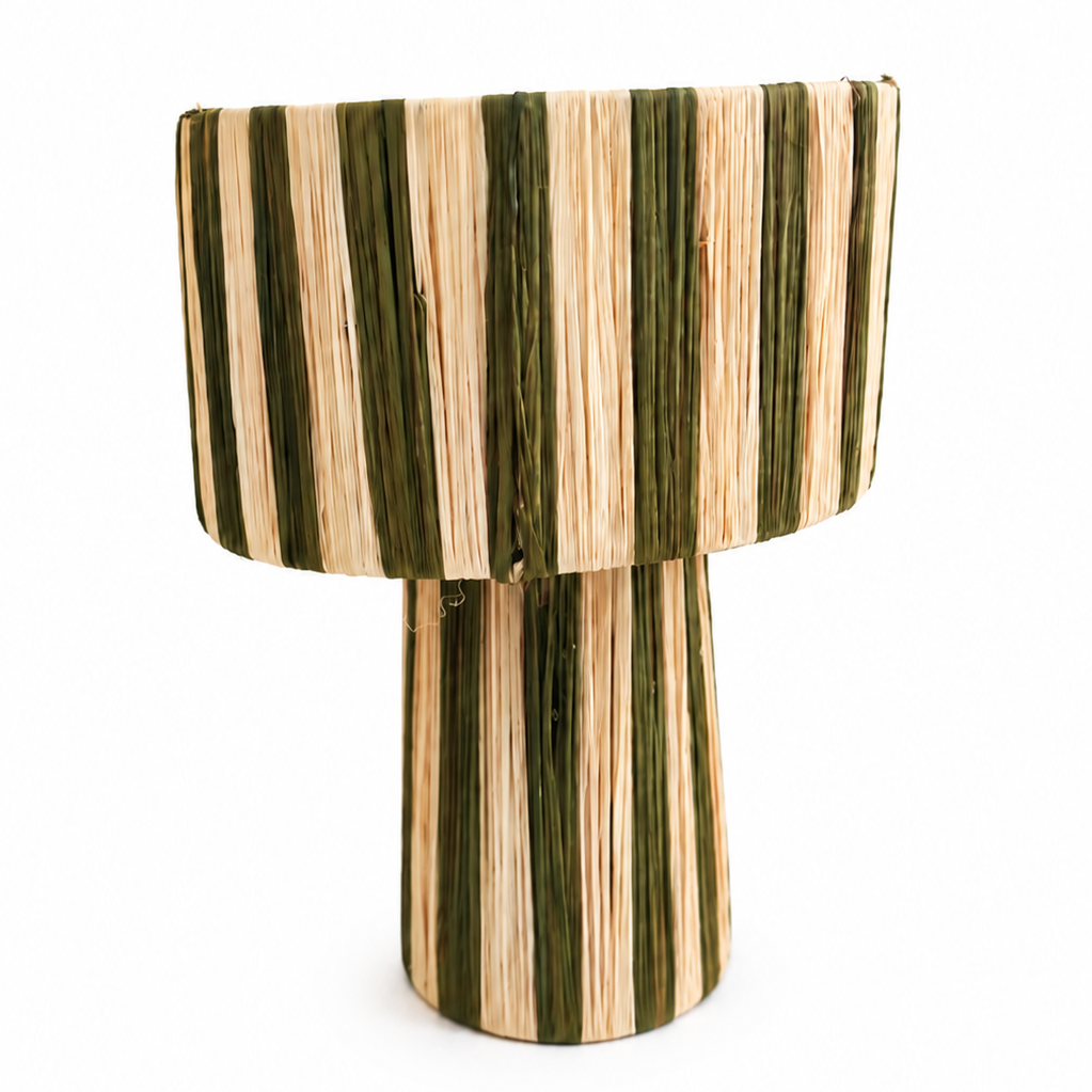 Handmade Moroccan Raffia Table Lamp – Warm Boho Lighting for Home Decor