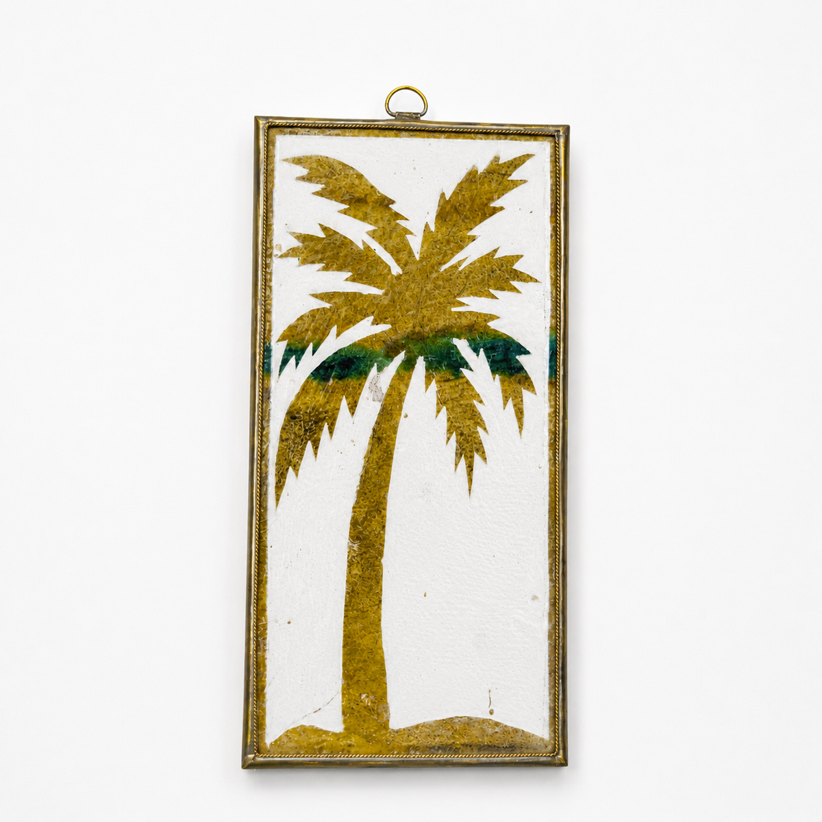 Handmade Tamegroute Ceramic Palm Tree Wall Decor – Authentic Moroccan Pottery Art