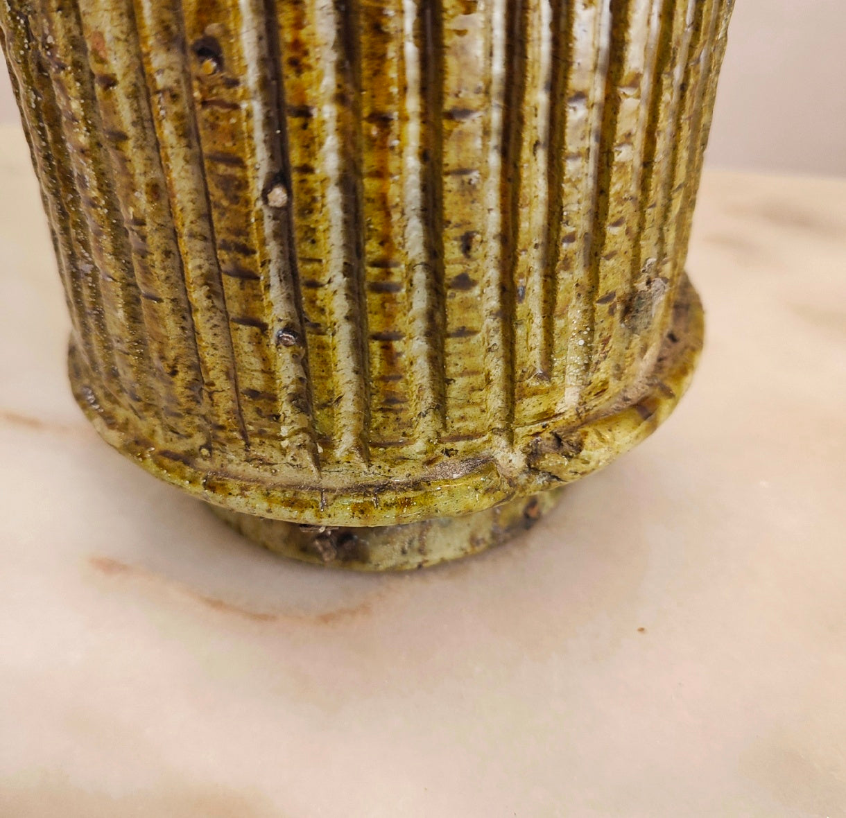 Gold tamegroute ceramic vase - Boho Moroccan Ceramic vase