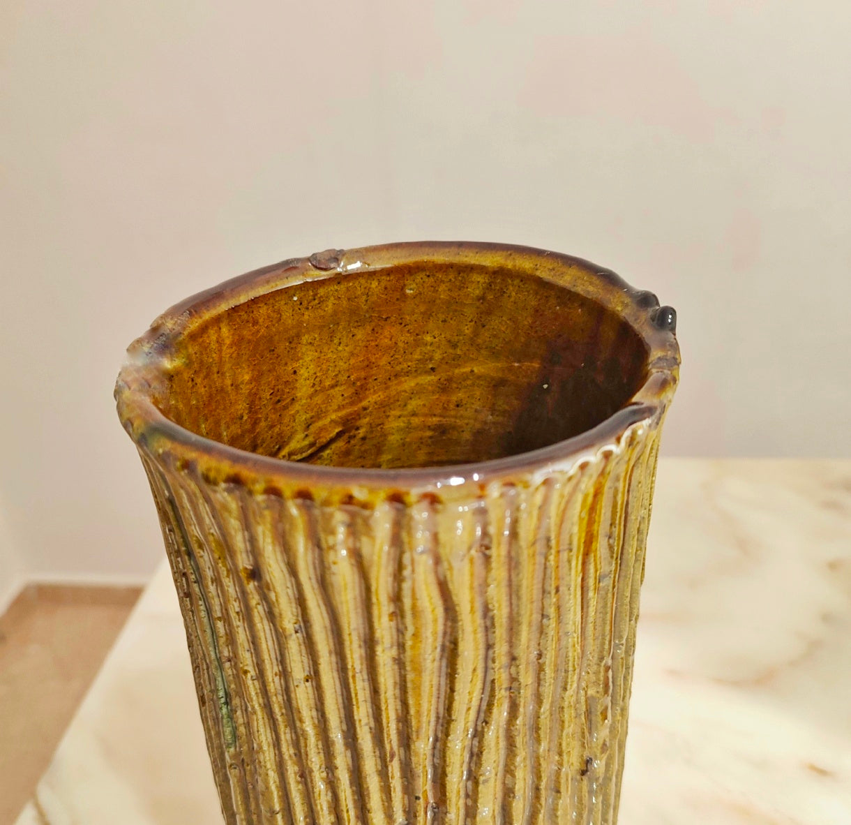 Tamegroute ceramic vase - Boho Moroccan Ceramic vase