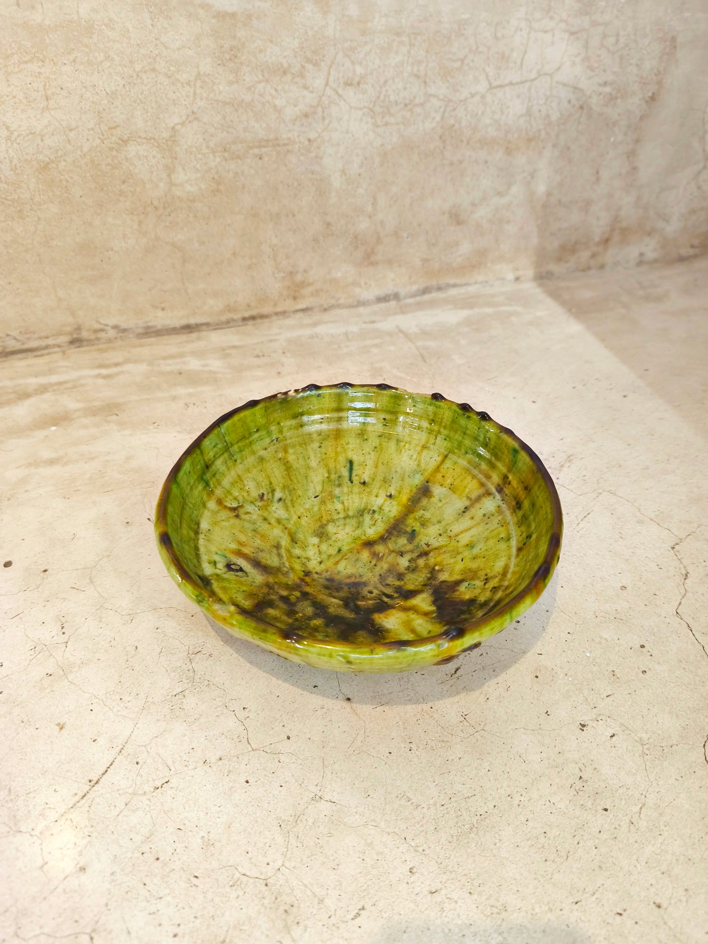 Green Ceramic Bowl – Moroccan Pottery from Zagora -tamegroute pottery