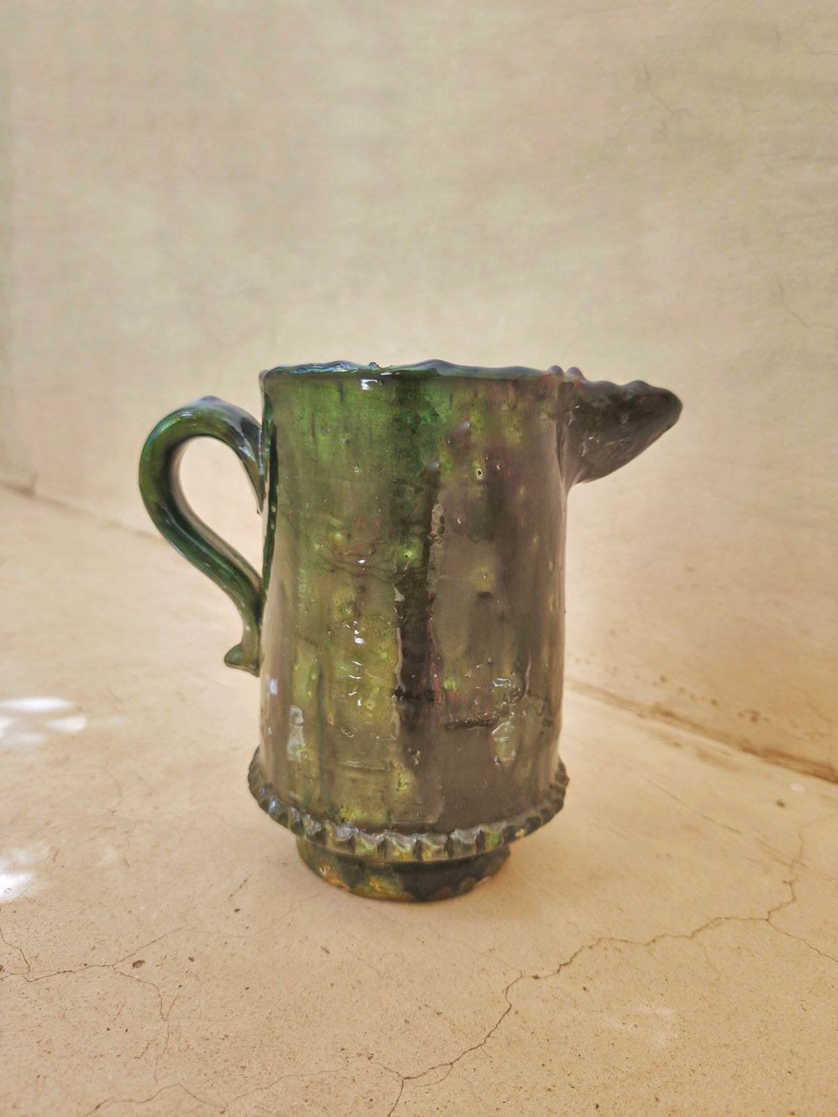 Handmade Tamegroute Green Ceramic Jar Vase – Moroccan Pottery