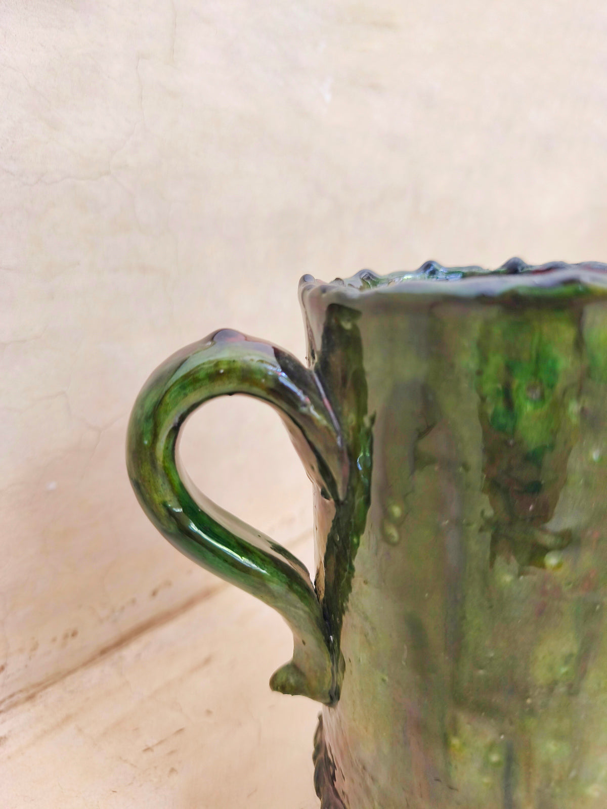 Handmade Tamegroute Green Ceramic Jar Vase – Moroccan Pottery