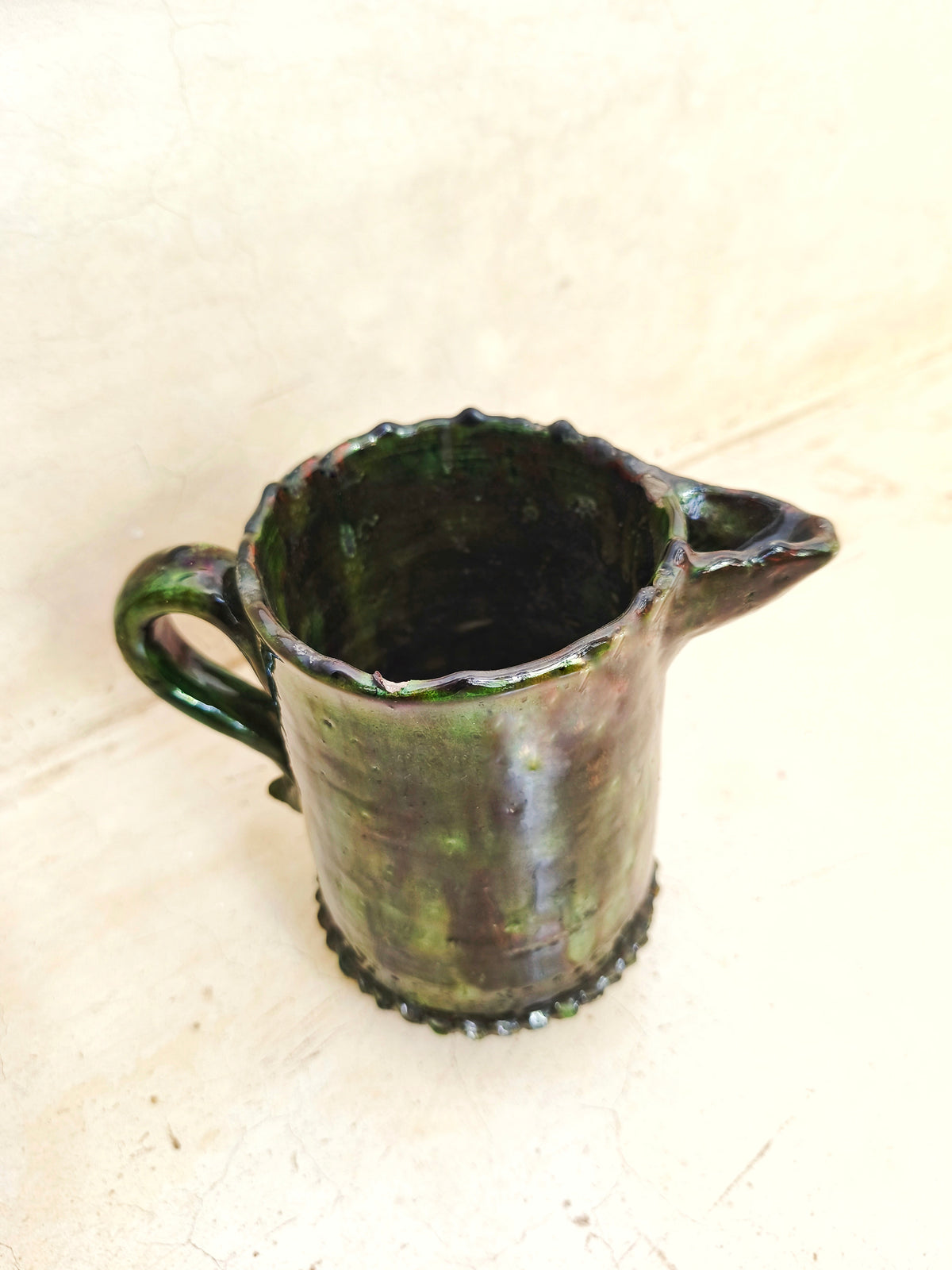 Handmade Tamegroute Green Ceramic Jar Vase – Moroccan Pottery