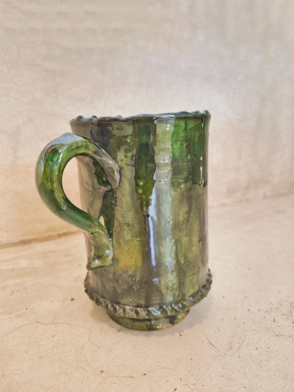 Handmade Tamegroute Green Ceramic Jar Vase – Moroccan Pottery