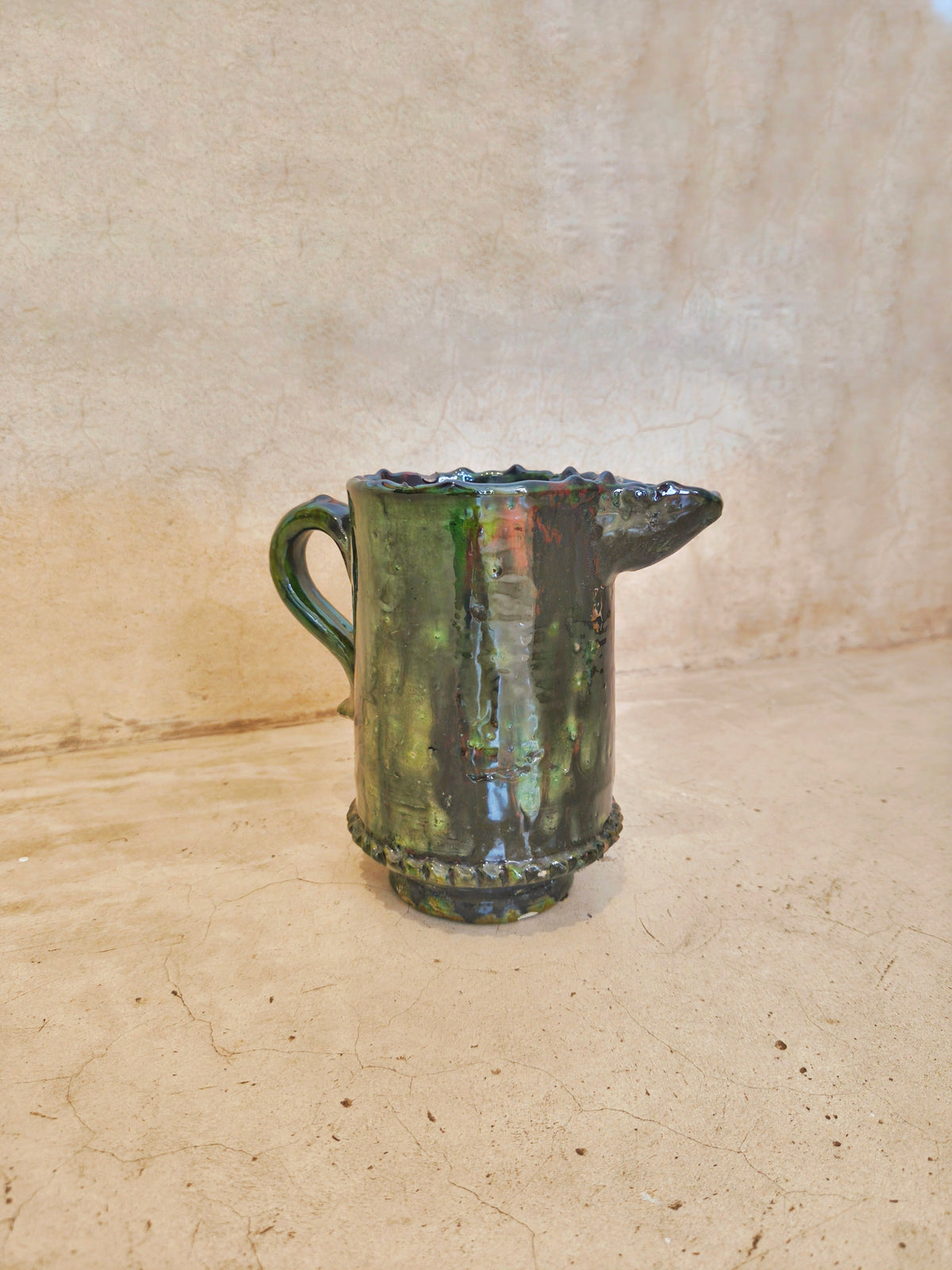 Handmade Tamegroute Green Ceramic Jar Vase – Moroccan Pottery