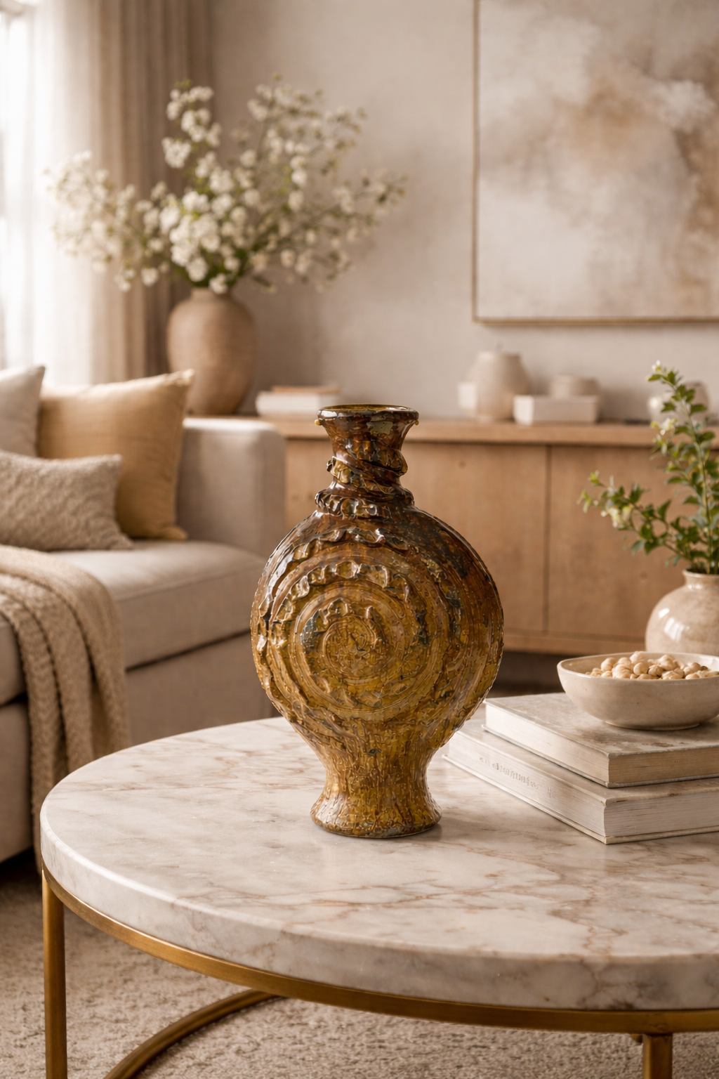 Large Tamegroute Candle holder handmade in morocco