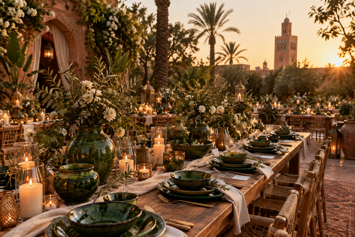 Marrakech Wedding with Tamegroute Pottery