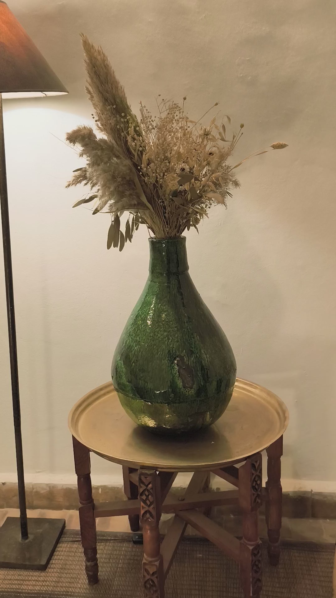 Large Tamegroute green vase hamdmade  in Morocco