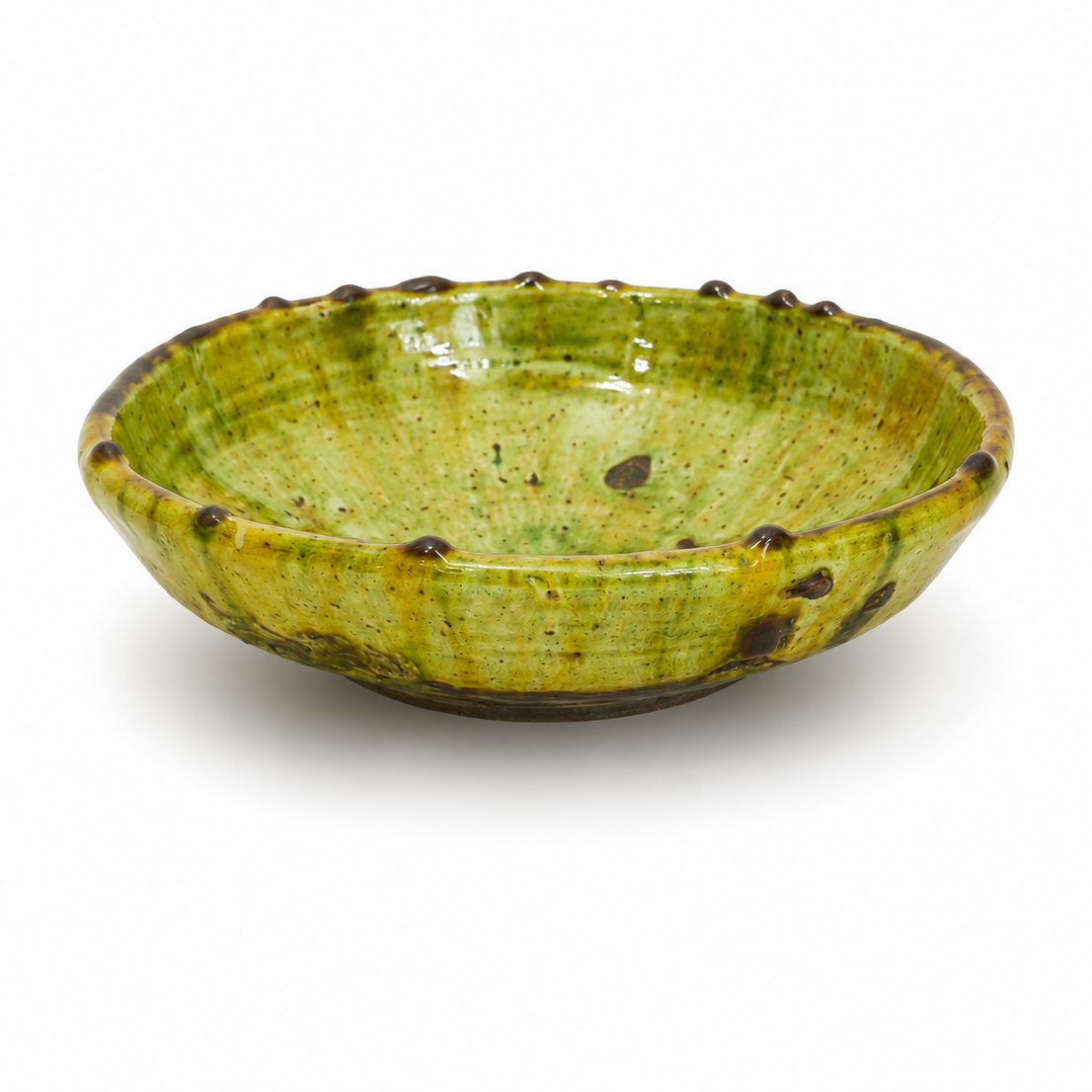 Green Dinnerware Tamegroute Ceramic Bowl, Moroccan Pottery accessories for Kitchen & Home Decor .