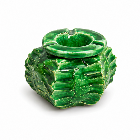 Green Tamegroute cactus Ceramic Ashtray – Green Moroccan Pottery