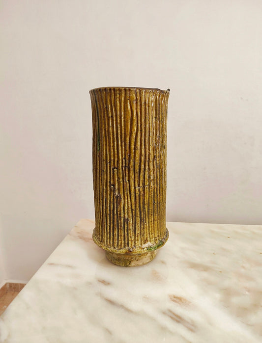 Tamegroute ceramic vase - Boho Moroccan Ceramic vase