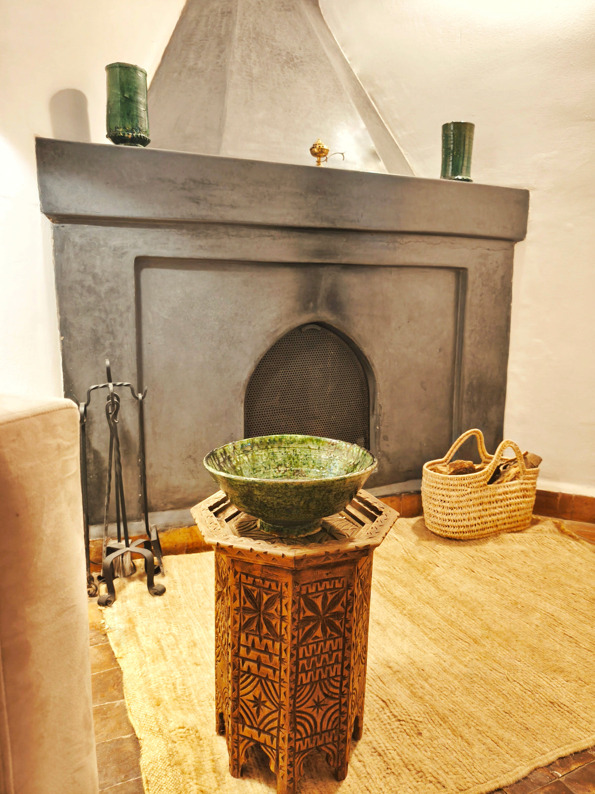 Tamegroute Green Ceramic Bowl – Handmade Moroccan Pottery
