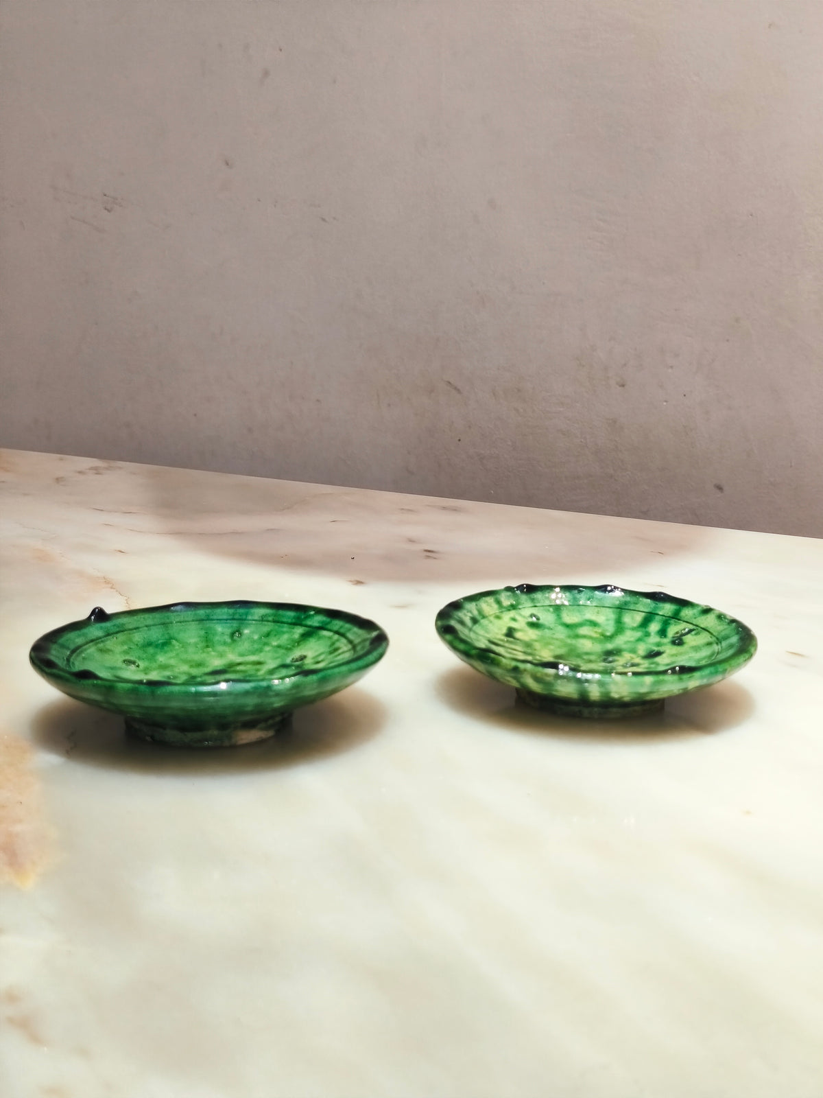 Tamegroute Green Pottery Plate – 12–13 cm Handmade Moroccan Ceramic Dish
