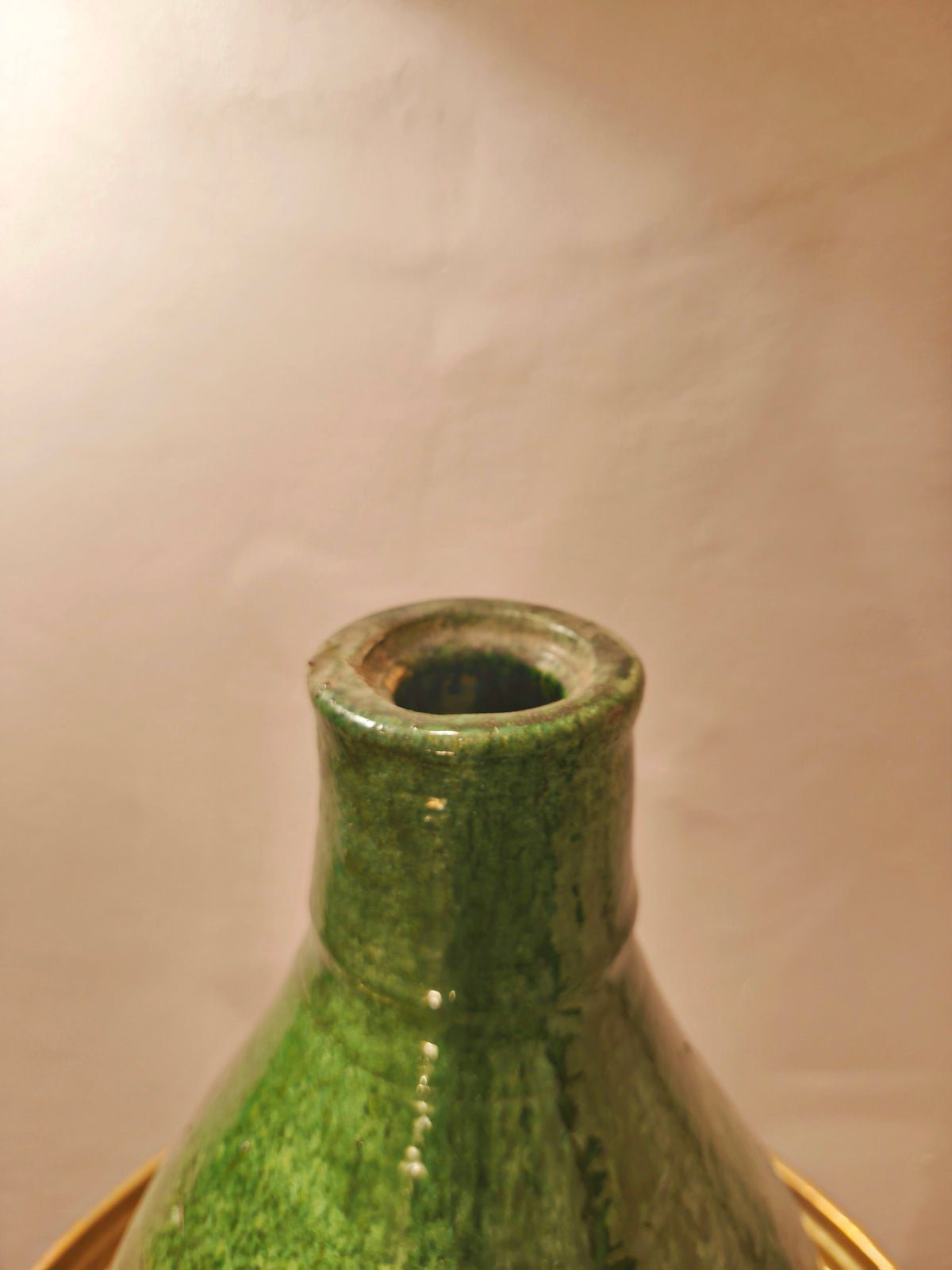 Large Green Tamegroute Vase – Handmade Moroccan Pottery Home Decor