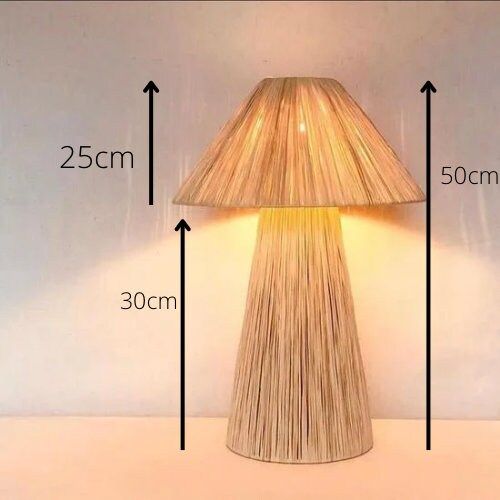 Moroccan Raffia Table Lamp – Handmade Natural Woven Lamp