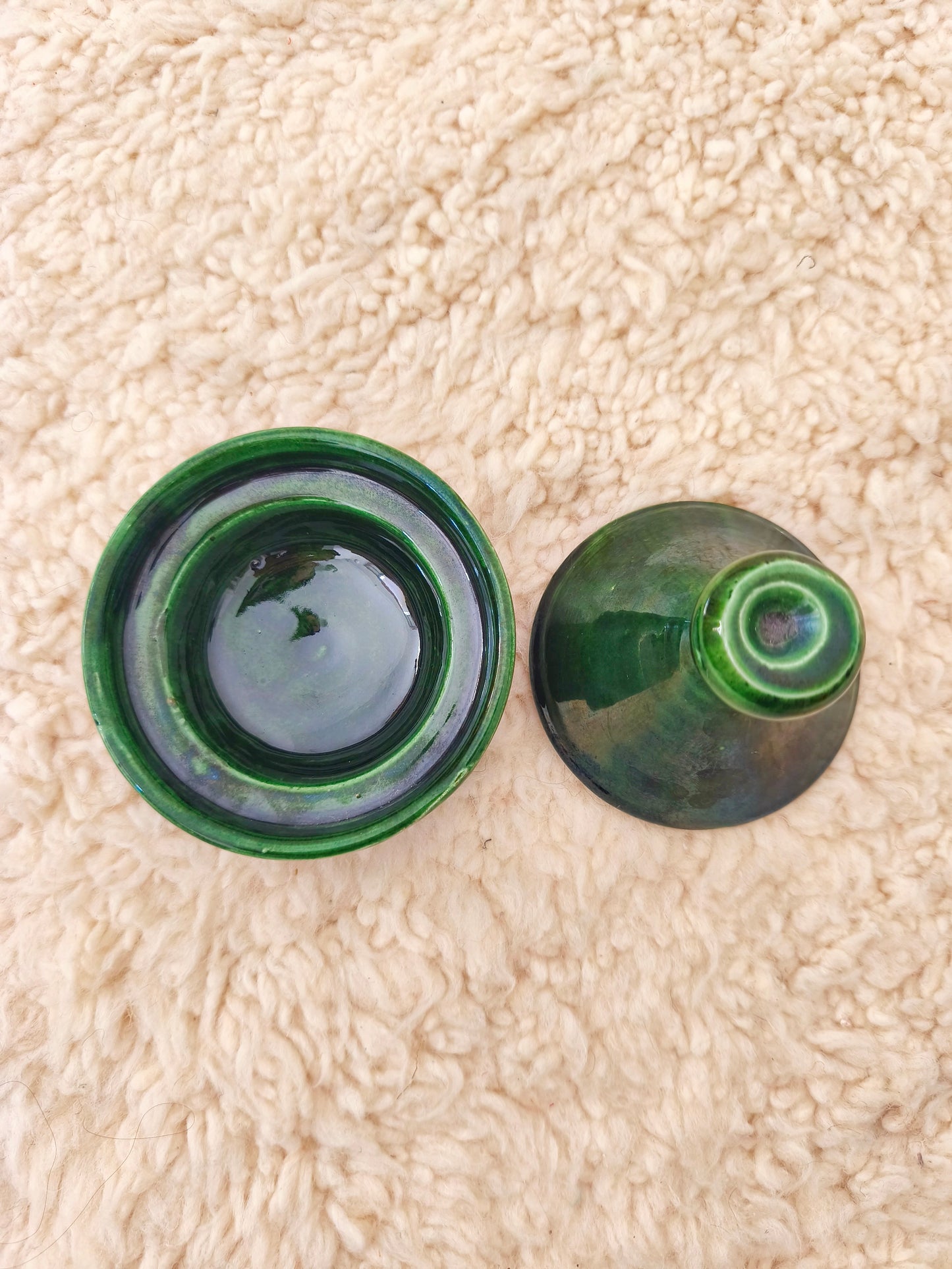 Handmade Green Tamegroute Mini Tagine – 12 cm Decorative Moroccan Ceramic