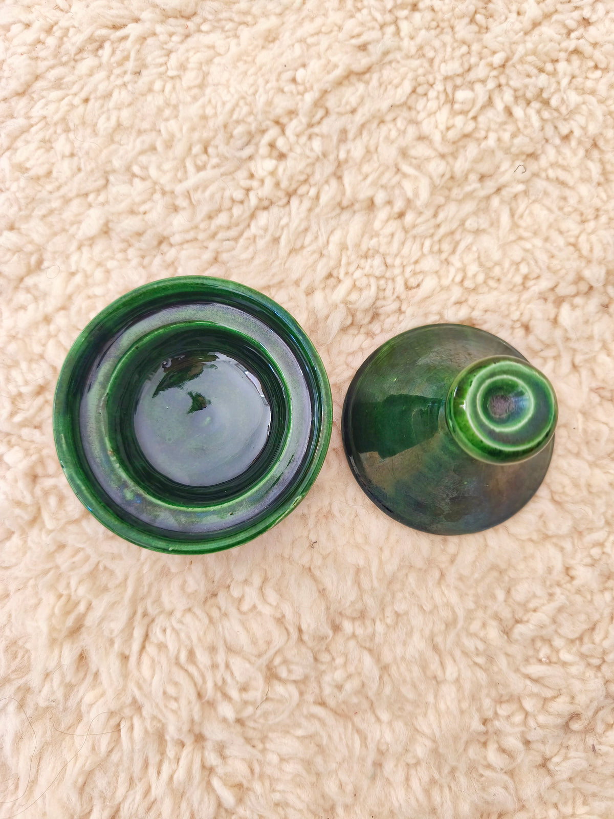 Handmade Green Tamegroute Mini Tagine – 12 cm Decorative Moroccan Ceramic