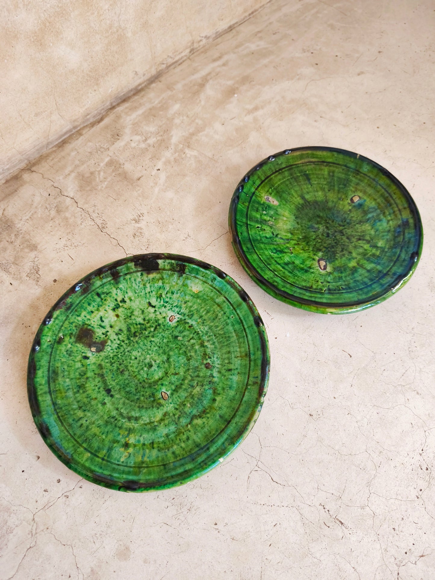Ceramic Tamegroute Plates from Morocco.