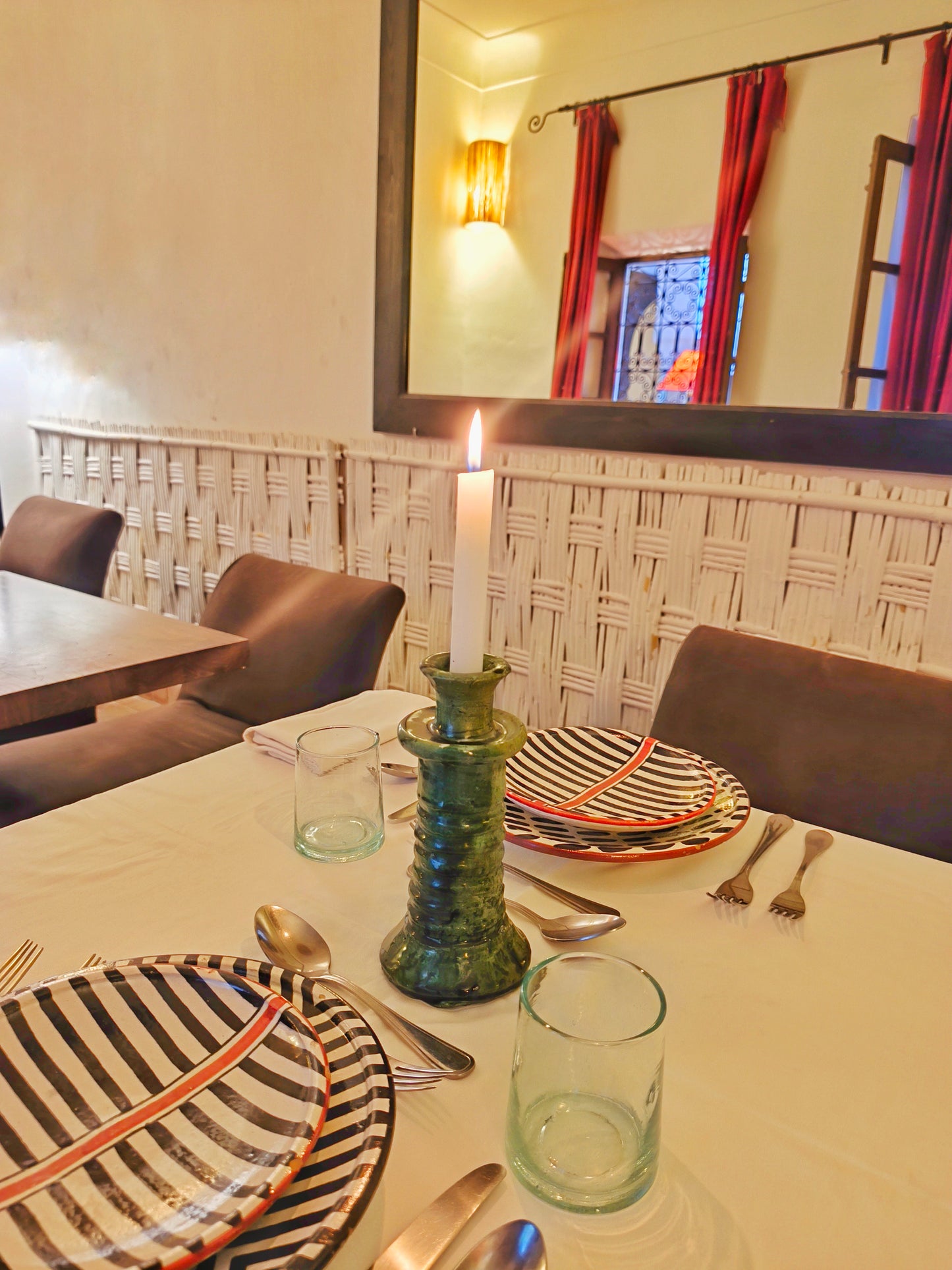 Handcrafted Green Tamegroute Candle Holders – Authentic Moroccan Pottery candle holder