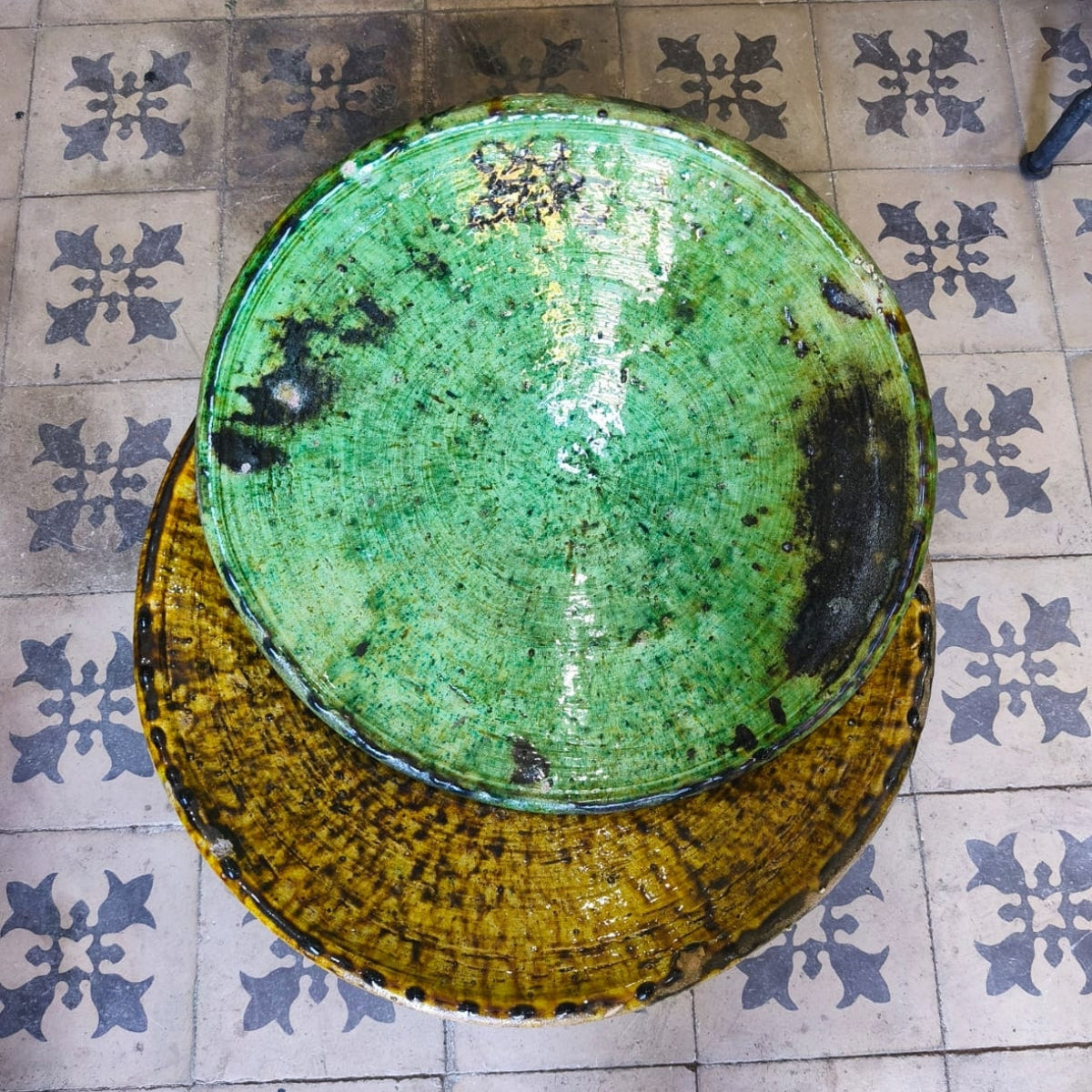 Wall art Tamegroute pottery large Plate – 60 cm Handmade Moroccan Pottery wall decor.