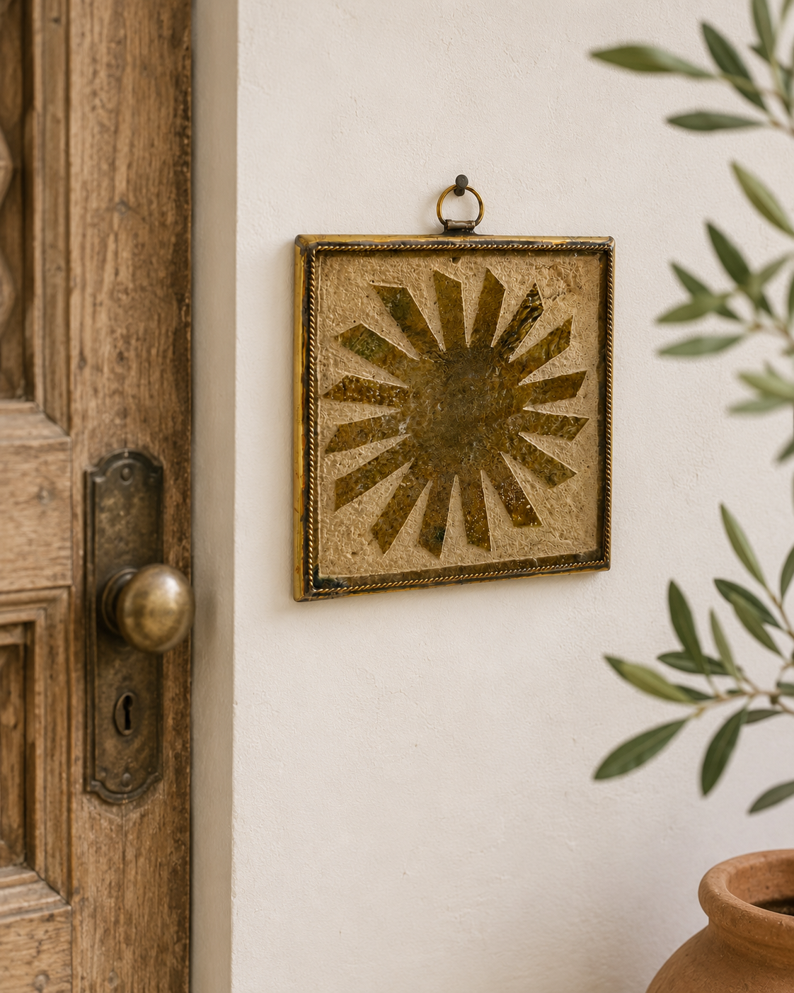 Handcrafted Tamegroute Sun Wall Decor – Moroccan Ceramic Wall Hanging
