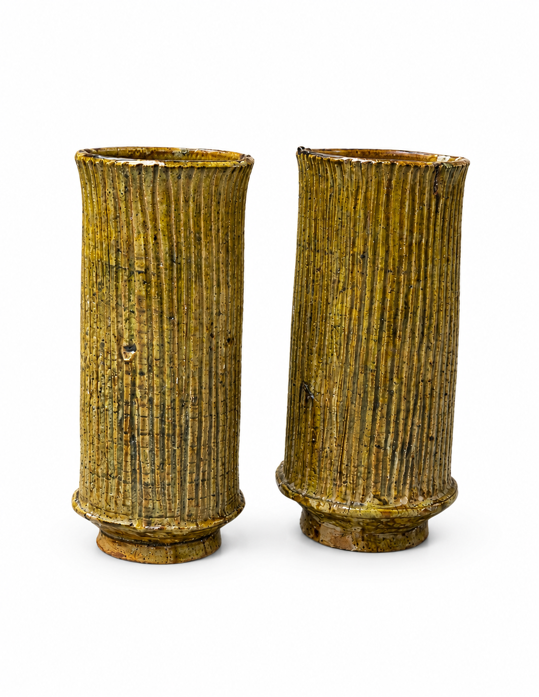 Gold Tamegroute Ceramic Vase – Boho Moroccan Pottery