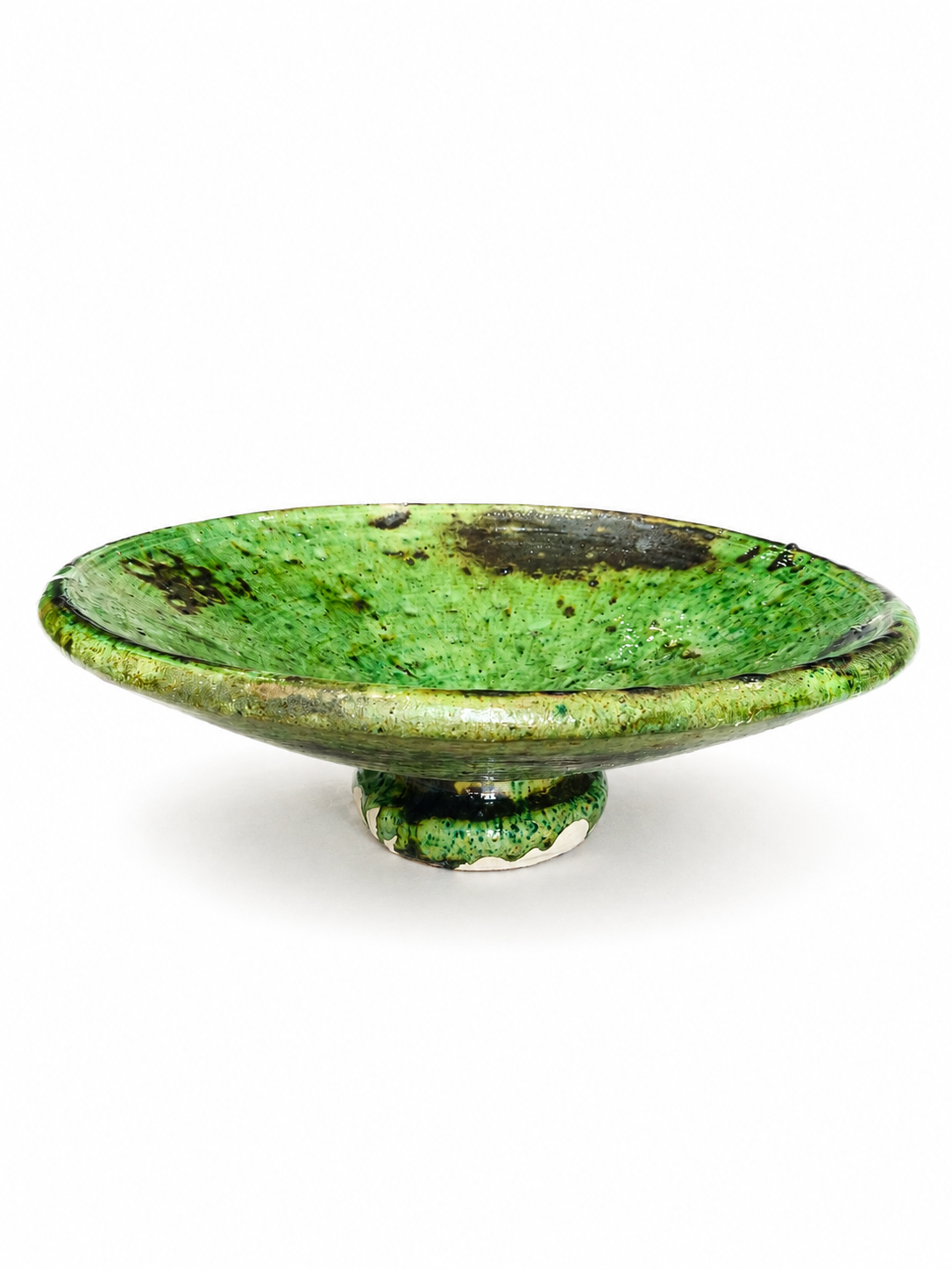 Authentic Tamegroute Footed Plate 50cm | Moroccan Pottery