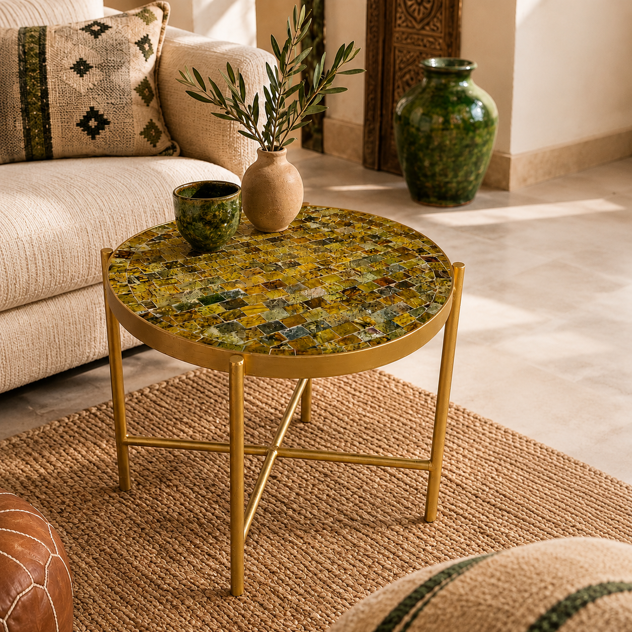 Tamegroute ochre coffee table 