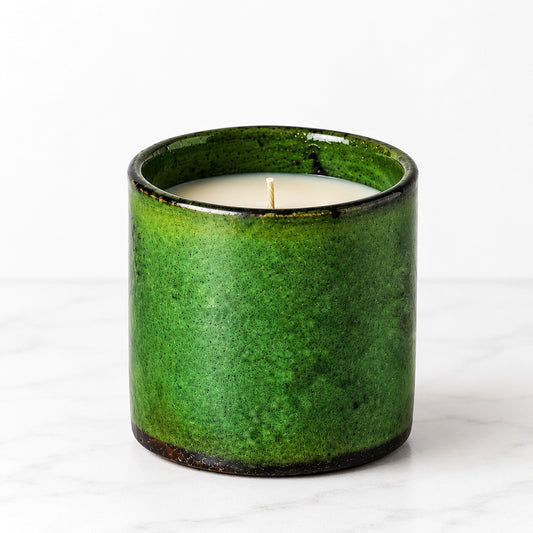 Authentic Tamegroute Candle Holder | Handmade Green Moroccan Pottery Candle Jar | Small Ceramic Decor 7 × 9 cm
