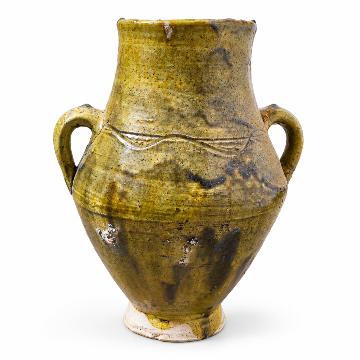 Tamegroute Two-Handled Ceramic Vase – Green or Ochre