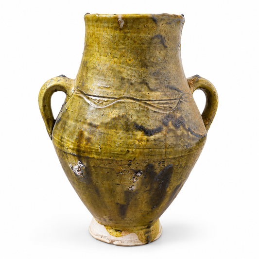 Tamegroute Two-Handled Ceramic Vase – Green or Ochre