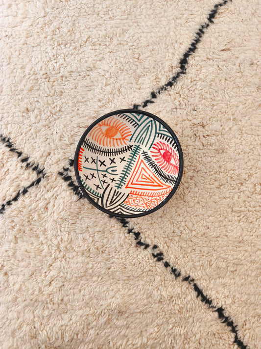 Handmade Tamegroute Colorful Moroccan Eye Bowl – 25cm Berber Pottery