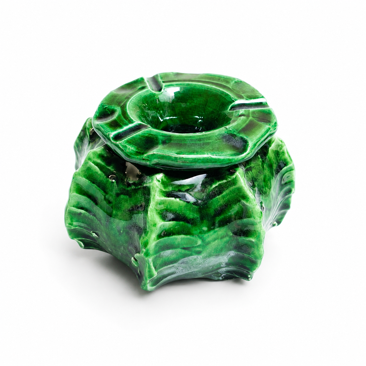 Green Ashtray, Tamegroute Cactus pottery Ashtray – Moroccan Pottery