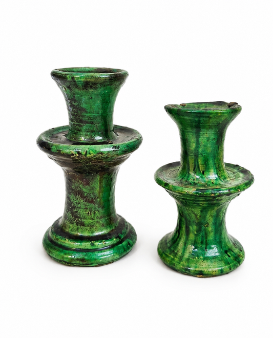 Moroccan Tamegroute Ceramic Candle holders set of 2