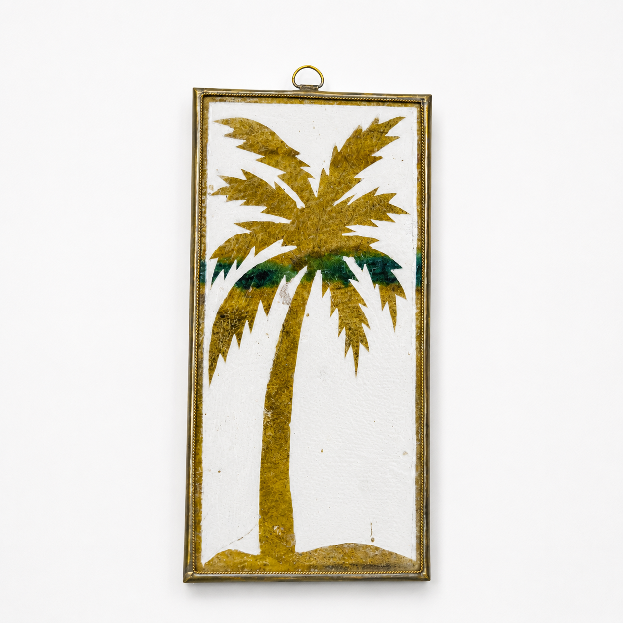 Handmade Tamegroute Ceramic Palm Tree Wall Decor – Authentic Moroccan Pottery Art