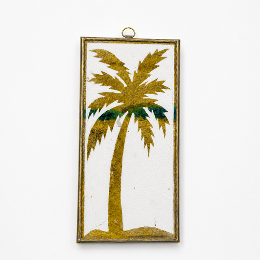 Handmade Tamegroute Ceramic Palm Tree Wall Decor – Authentic Moroccan Pottery Art