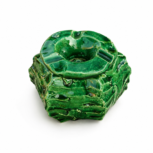 Green Ashtray, Tamegroute Cactus pottery Ashtray – Moroccan Pottery