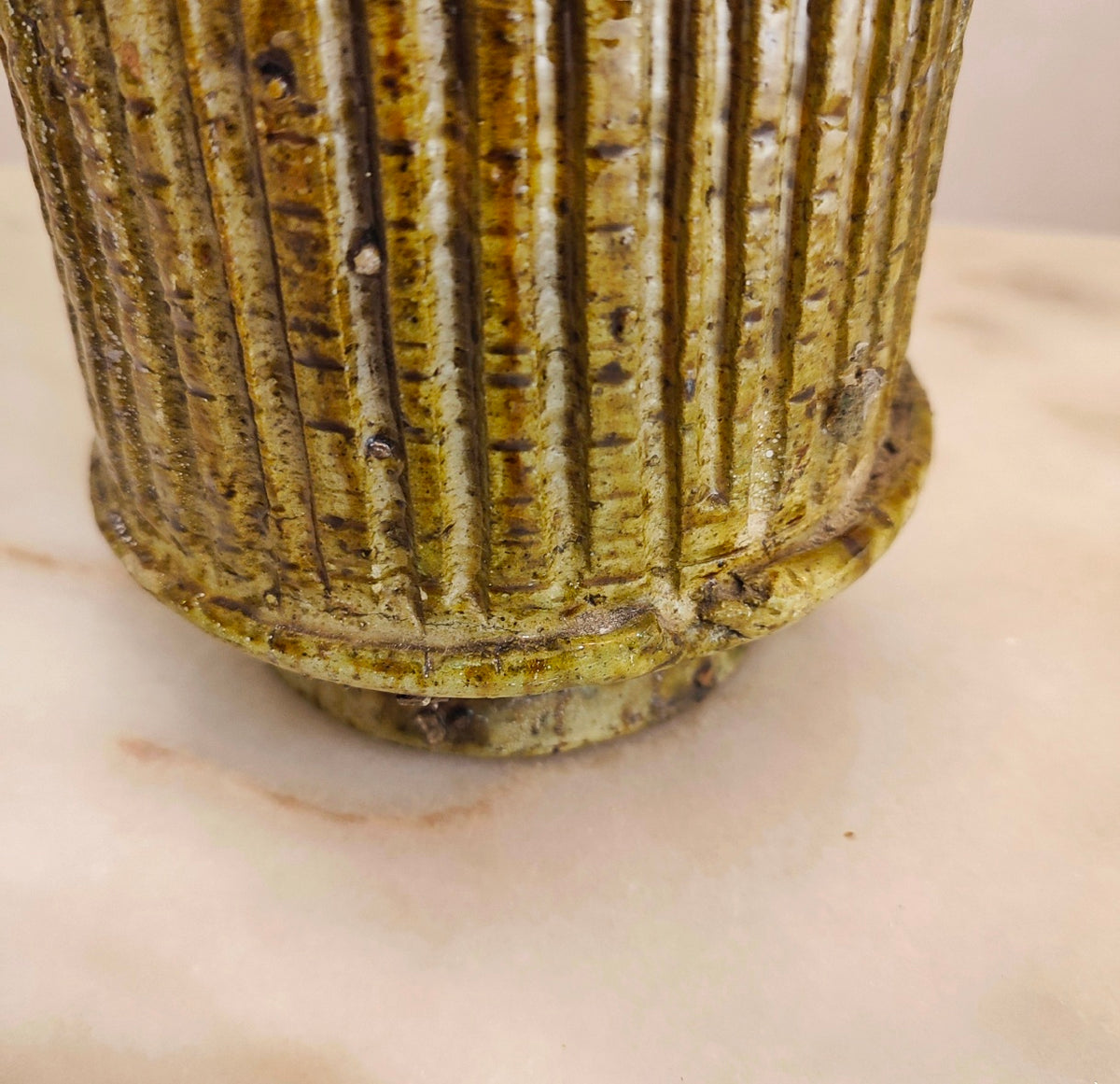 Gold Tamegroute Ceramic Vase – Boho Moroccan Pottery