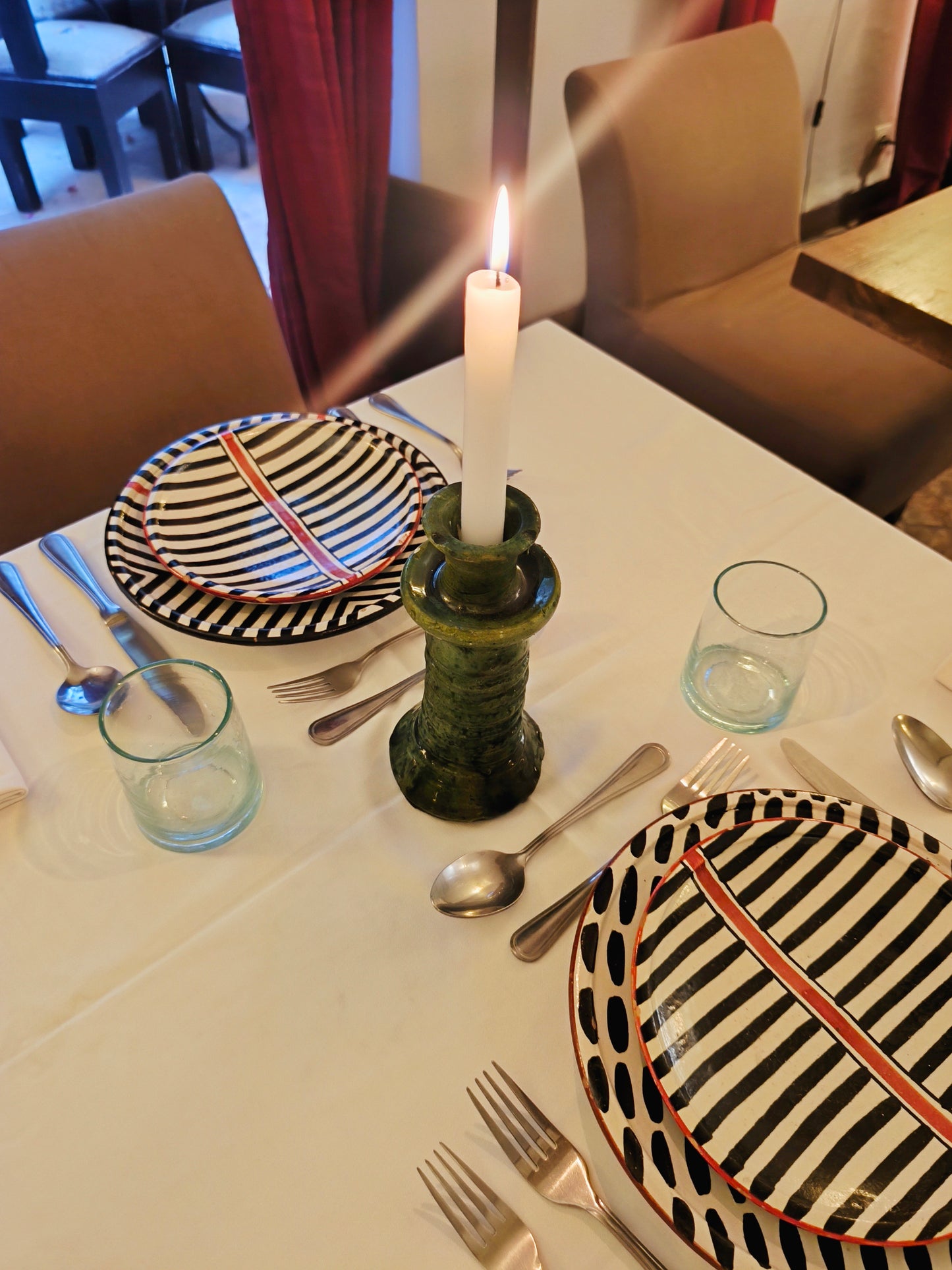 Handcrafted Green Tamegroute Candle Holders – Authentic Moroccan Pottery candle holder