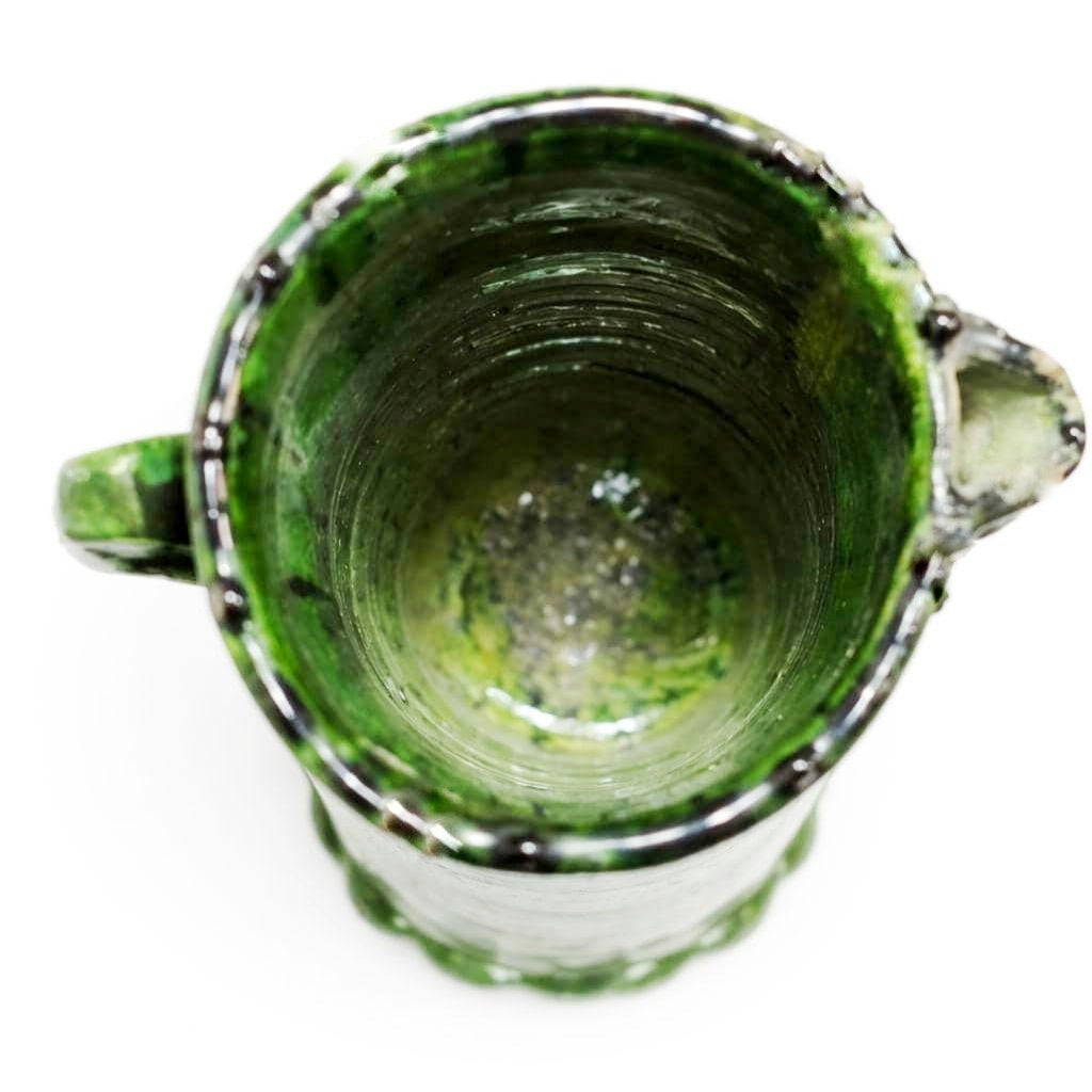 Handmade Moroccan Ceramic Green Vase – 35 cm Authentic Tamegroute Pottery