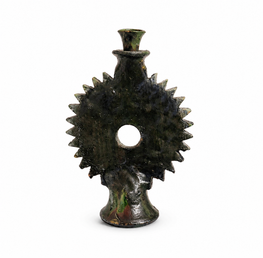 Tamegroute Sun Candle Holder | Handmade Moroccan Pottery