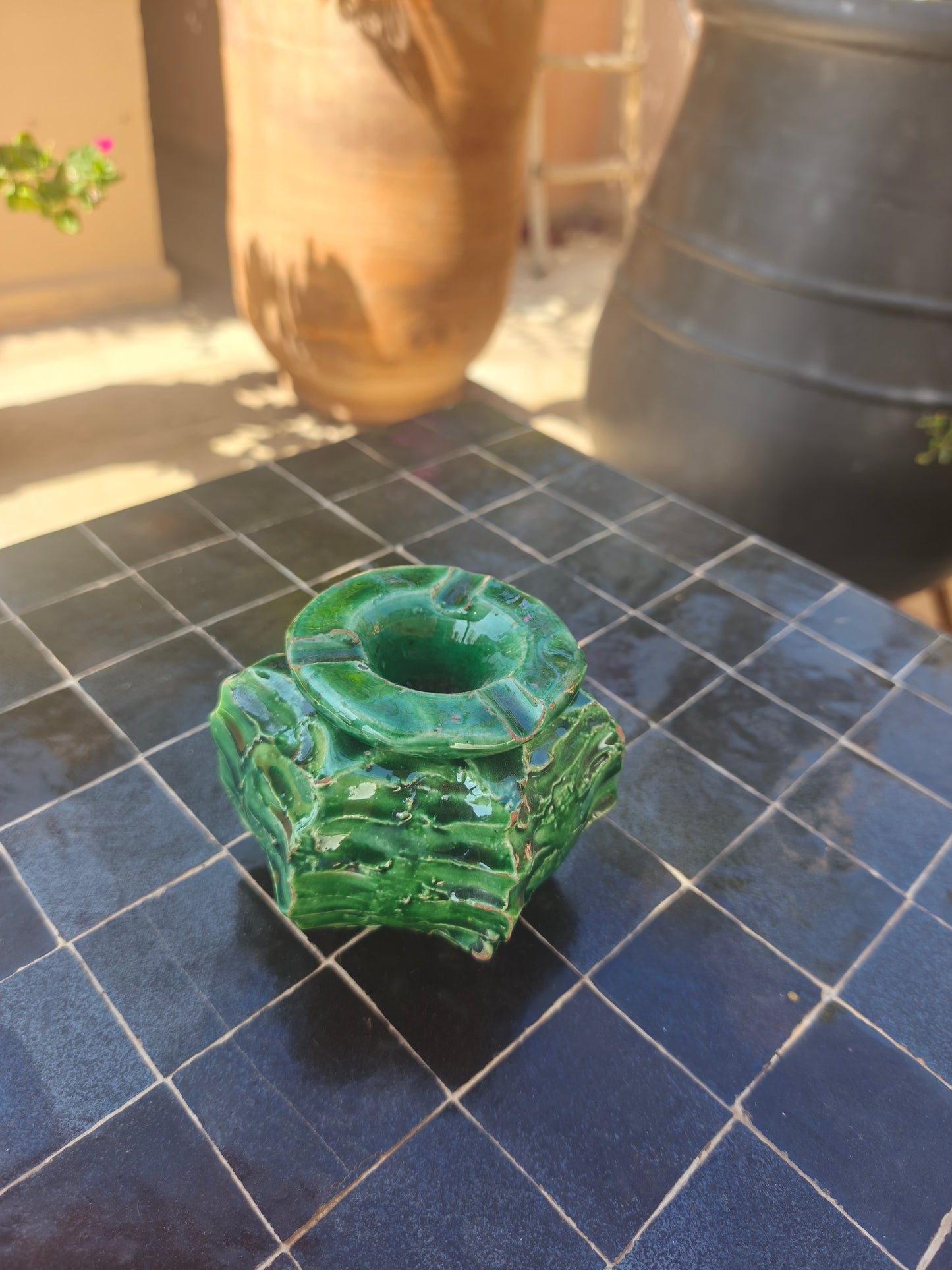 Moroccan Cactus Ashtray Ceramic 