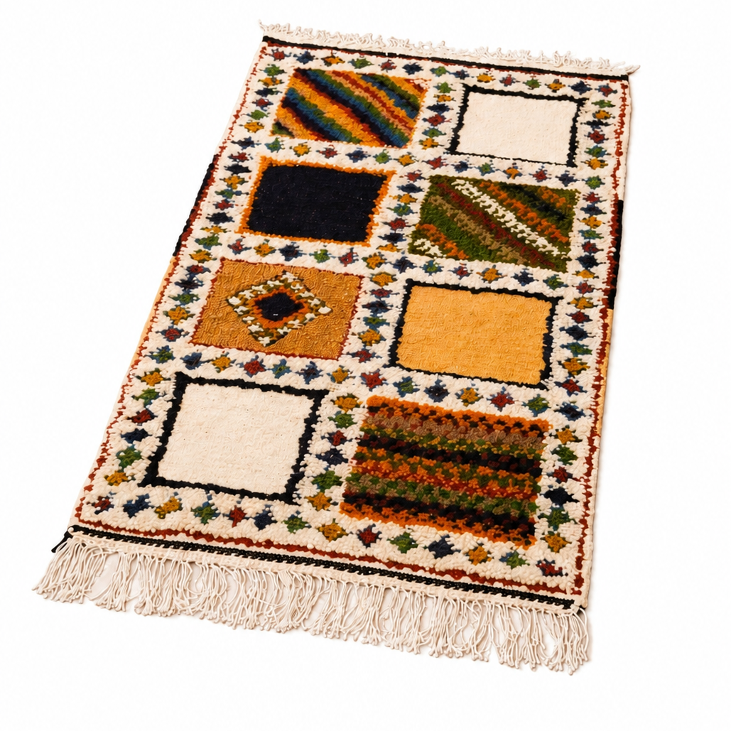 Handmade Sahara Wool Area Rug – Moroccan Berber Textile