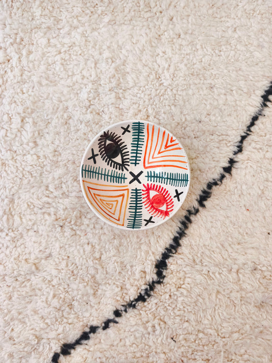 Moroccan Hand-Painted Eye Bowl | Berber Tamegroute Pottery - 20 Cm