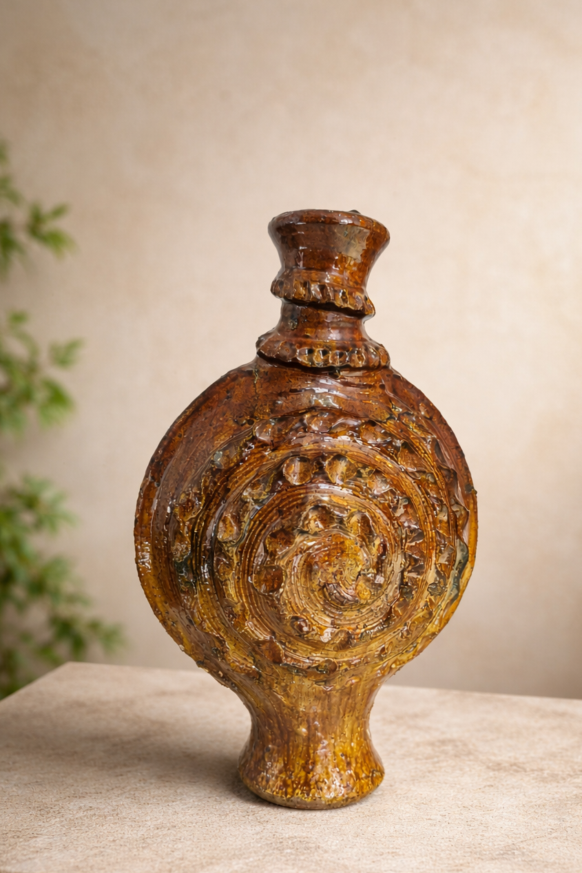 Decorative Tamegroute orche colour Candle Holder .