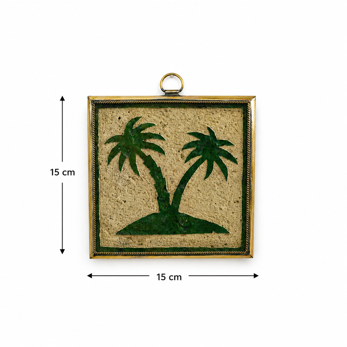 Handcrafted Tamegroute Pottery Wall Decor – Palm Oasis Motif